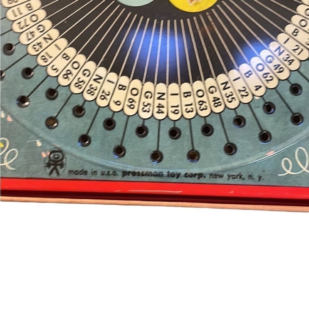 1950s vintage MCM Pressman Bingo Board game with metal spinner complete 100% - Picture 6 of 8